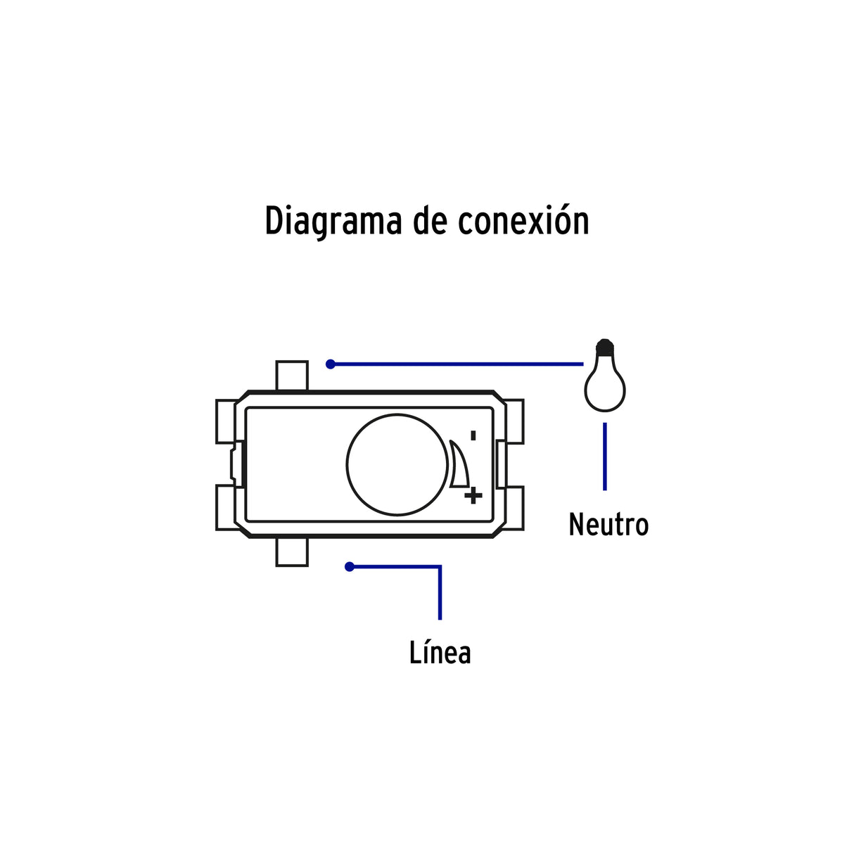 Dimmer Giratorio, Línea Italiana, Color Negro, Volteck