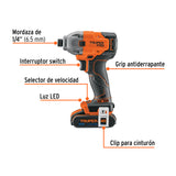 Destornillador de Impacto 1/4', 20 V, 1 Batería 2 Ah, Pro