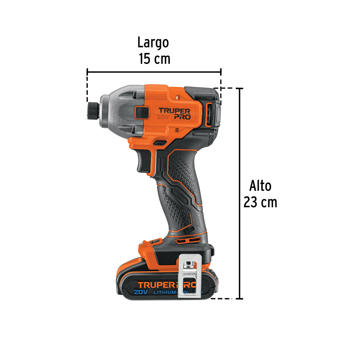Destornillador de Impacto 1/4', 20 V, 1 Batería 2 Ah, Pro