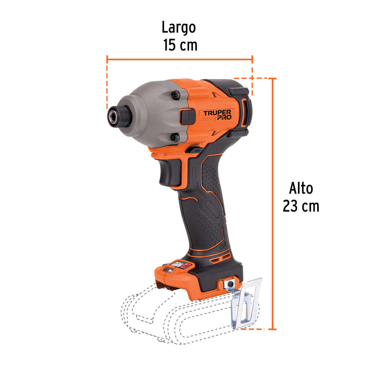 Destornillador de Impacto 1/4', 20 V, sin Accesorios, Pro
