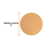 Paquete con 5 Discos de Lija 5' Grano 150, Ciegos, Truper