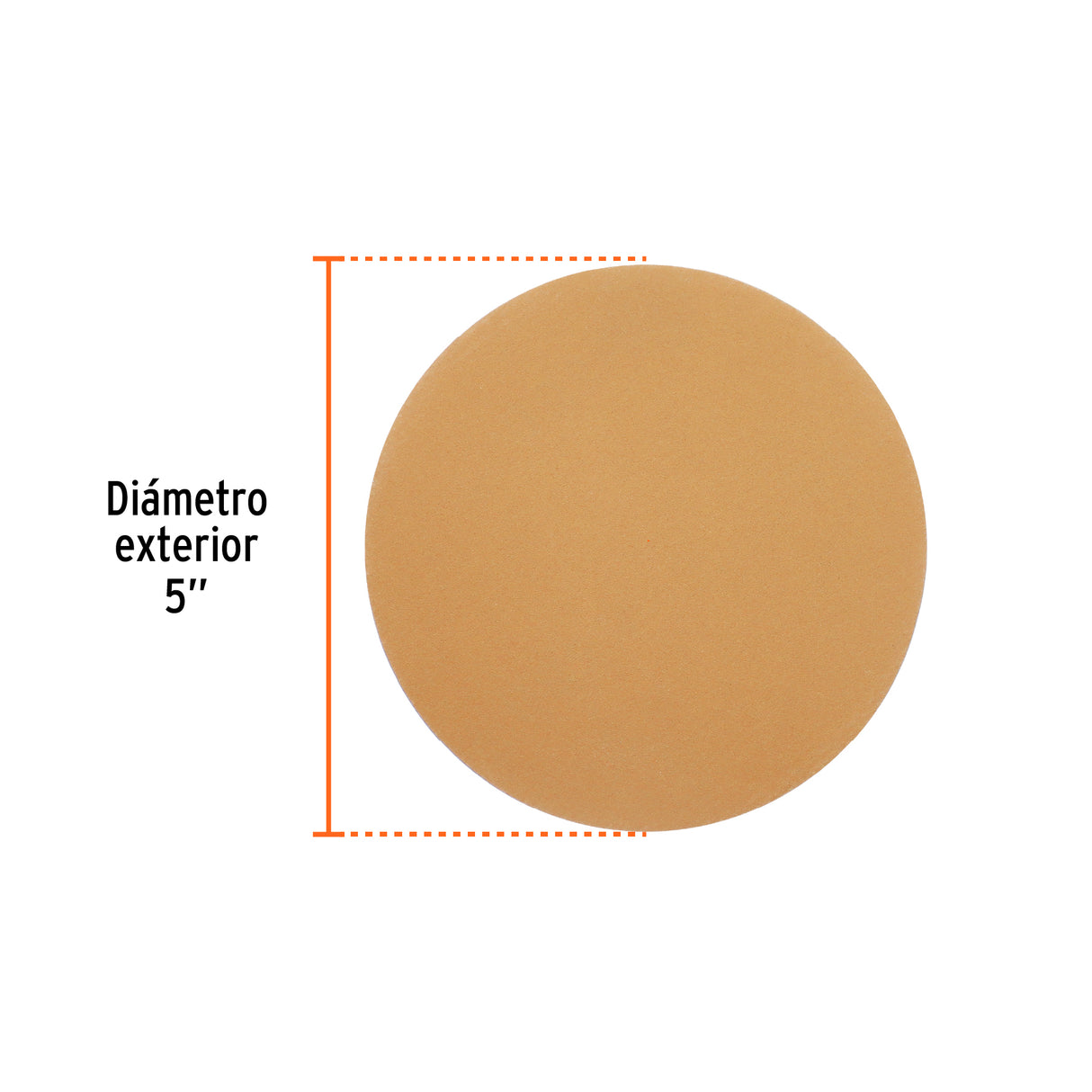 Paquete con 5 Discos de Lija 5' Grano 220, Ciegos, Truper