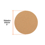 Paquete con 5 Discos de Lija 5' Grano 40, Ciegos, Truper