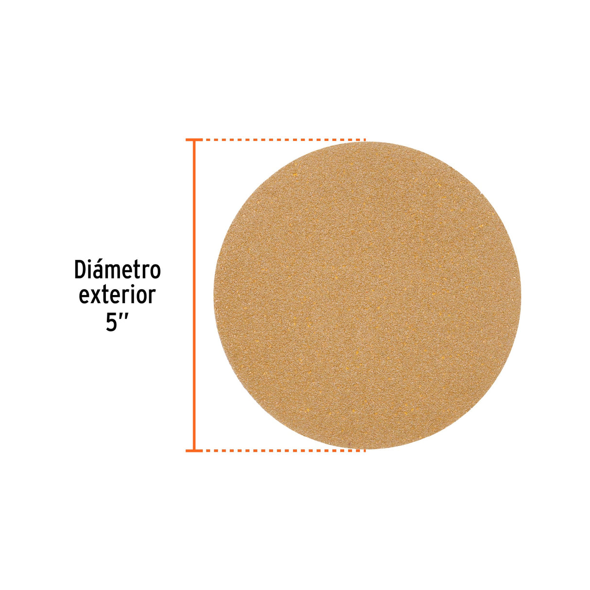 Paquete con 5 Discos de Lija 5' Grano 60, Ciegos, Truper
