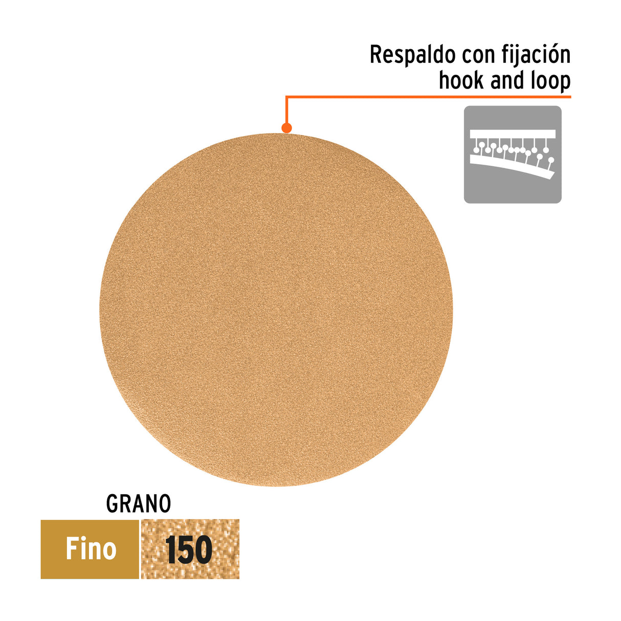 Paquete con 5 Discos de Lija 6' Grano 150, Ciegos, Truper