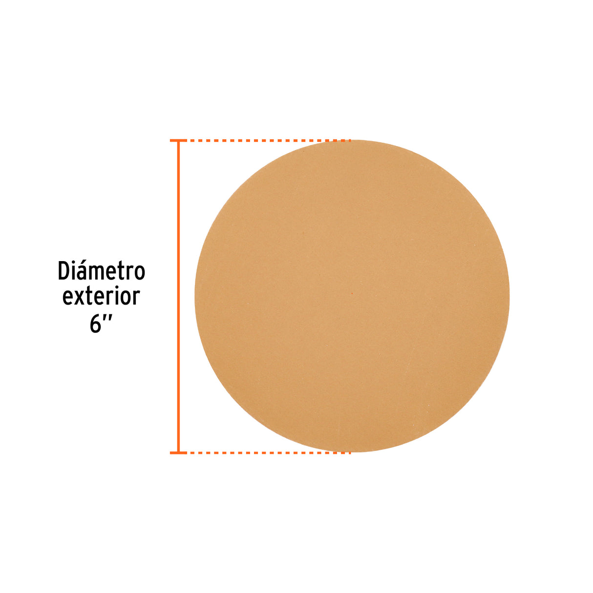 Paquete con 5 Discos de Lija 6' Grano 220, Ciegos, Truper