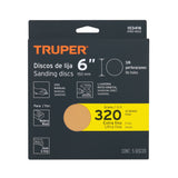 Paquete con 5 Discos de Lija 6' Grano 320, Ciegos, Truper