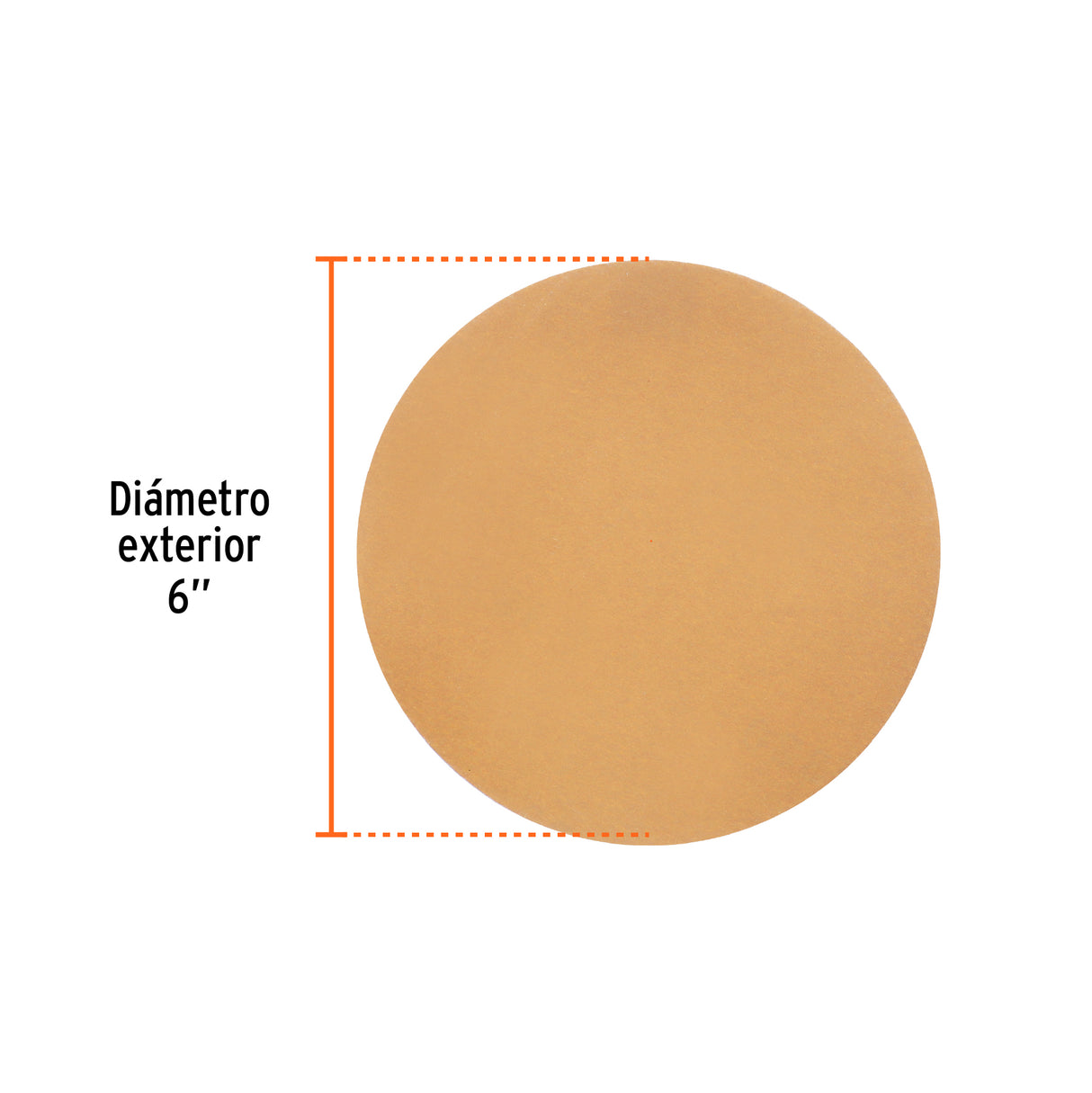 Paquete con 5 Discos de Lija 6' Grano 320, Ciegos, Truper