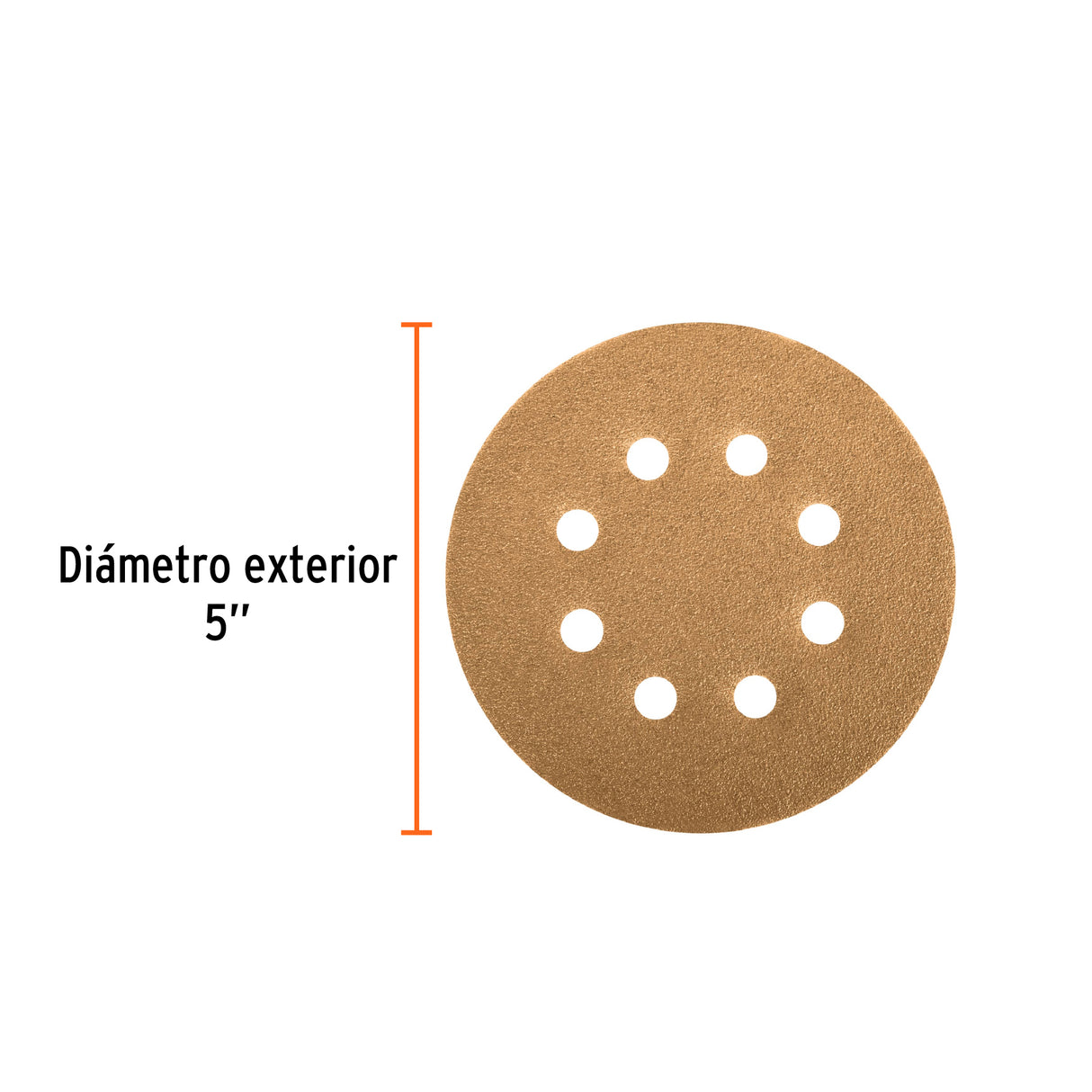 Paquete con 5 Discos de Lija 5' Grano 320, 8 Perforaciones