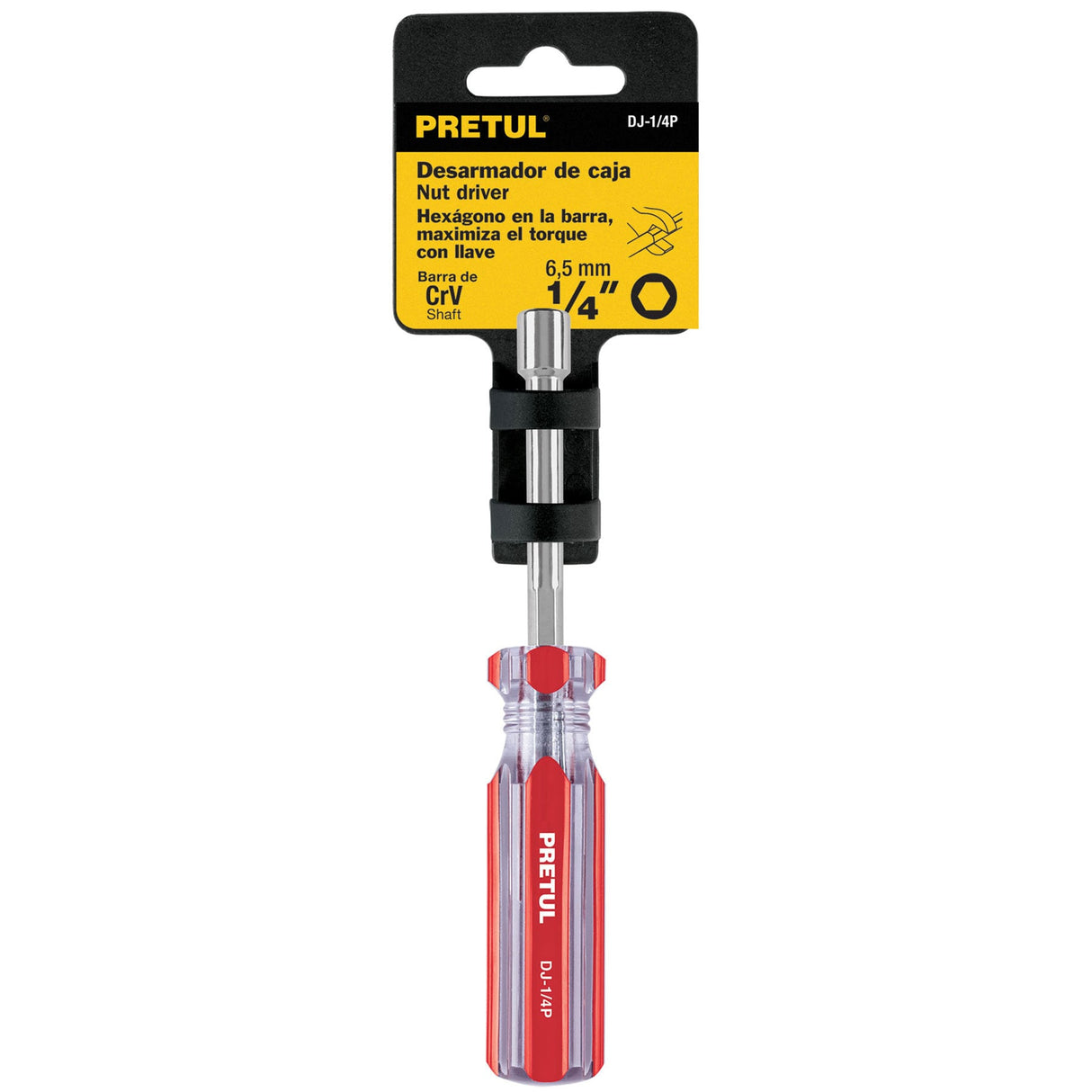 Desarmador de Caja 1/4' Mango de PVC, Pretul