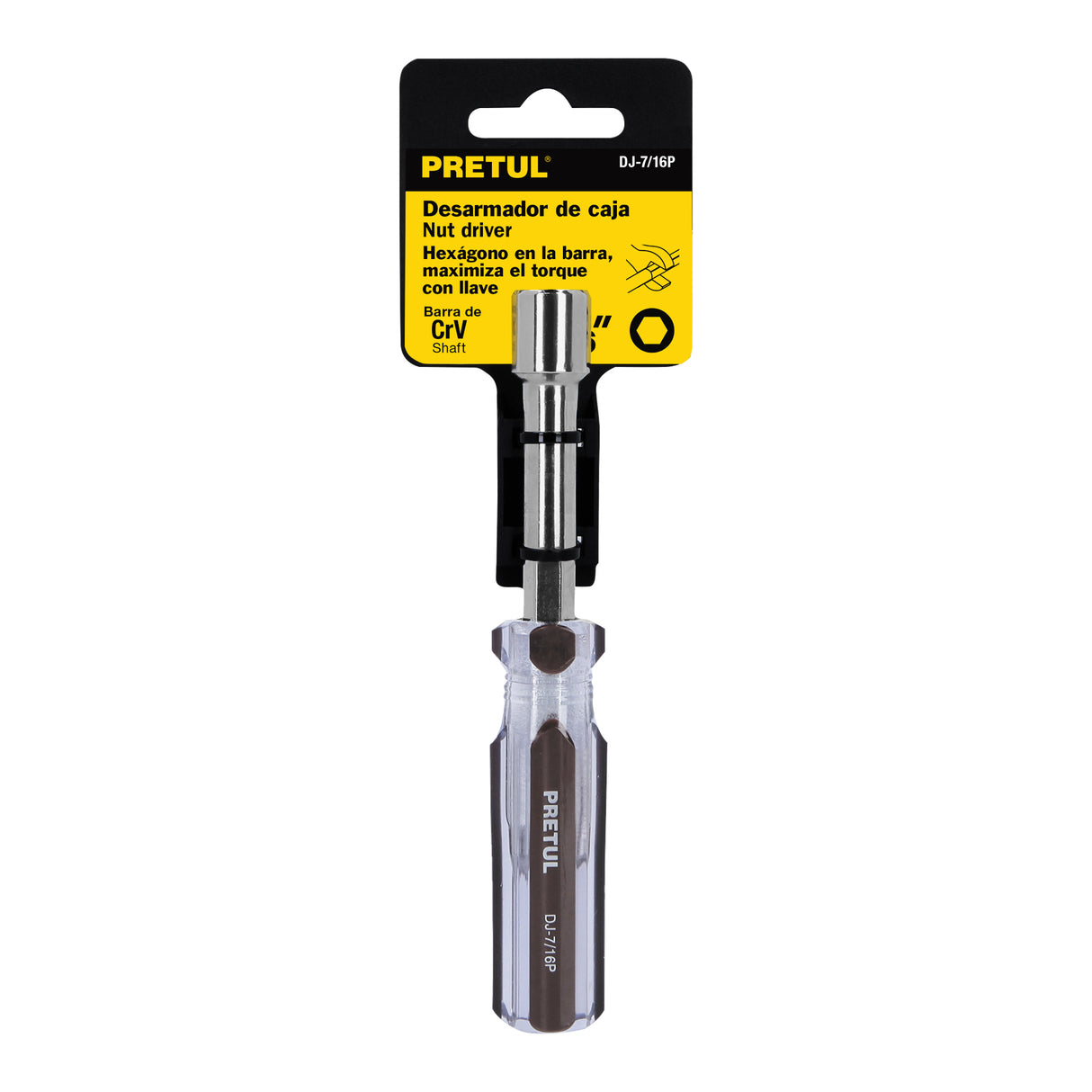 Desarmador de Caja 7/16' Mango de PVC, Pretul