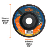 Disco Laminado 4-1/2' Grano 40 Centro 7/8', Plástico, Truper