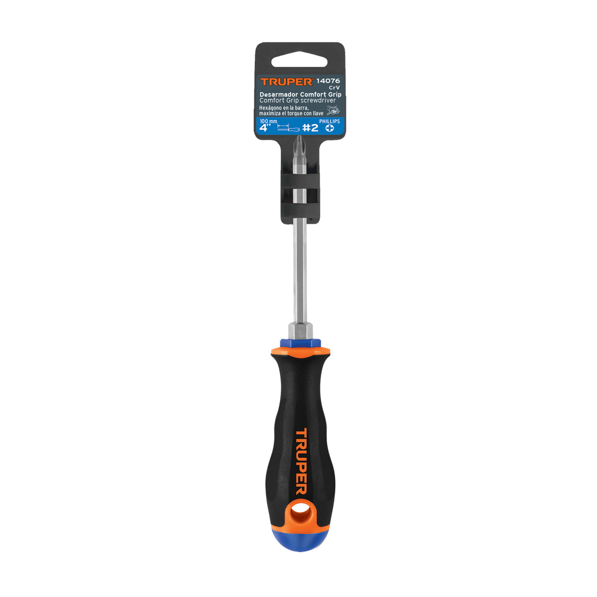 Desarmador de Cruz 1/4' X 4' Mango Comfort Grip, Truper
