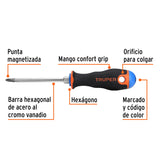Desarmador de Cruz 1/4' X 4' Mango Comfort Grip, Truper