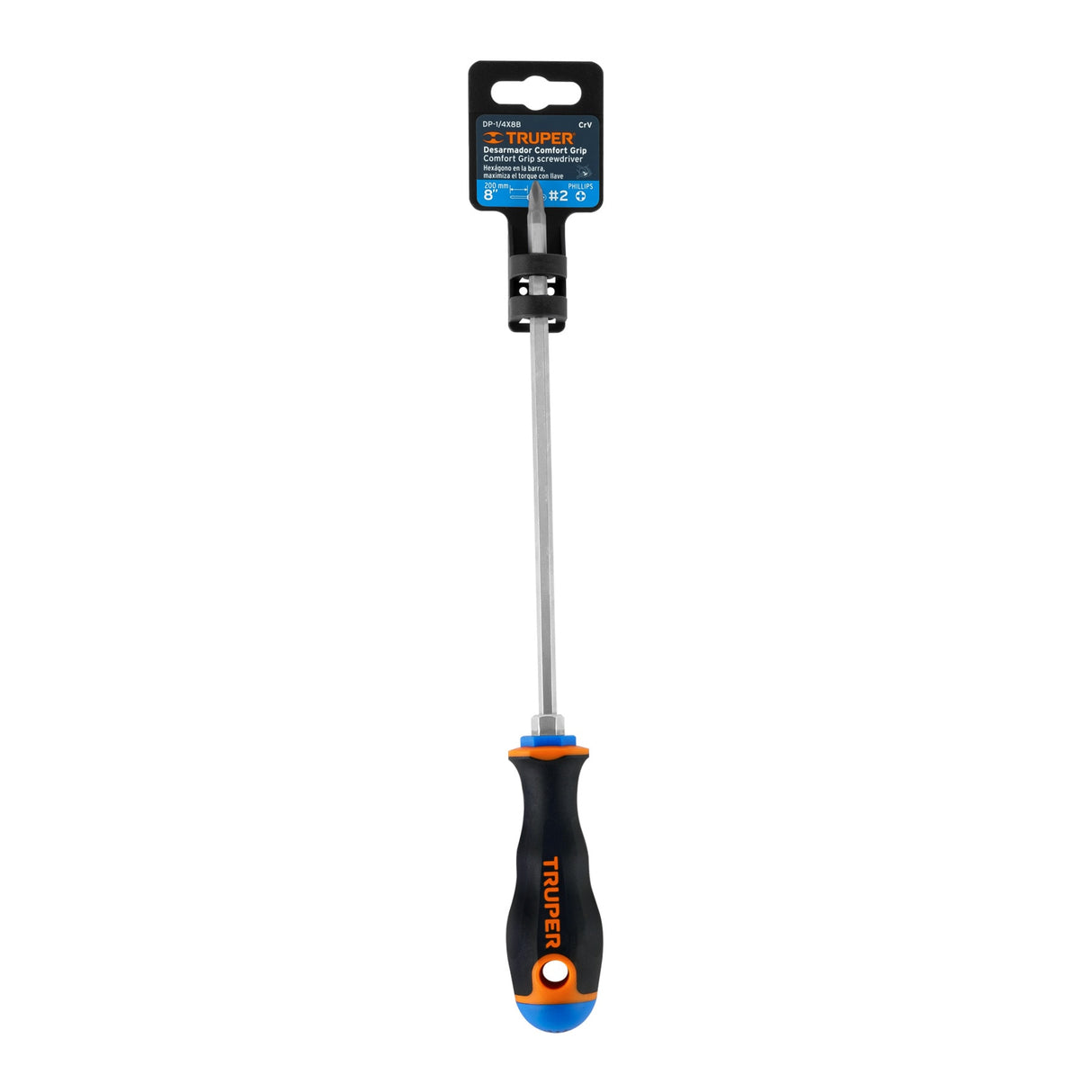 Desarmador de Cruz 1/4' X 8' Mango Comfort Grip, Truper