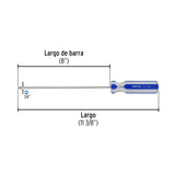 Desarmador de Cruz 1/4 X 8' Mango de PVC, Pretul