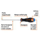 Desarmador de Cruz 1/8' X 4' Mango Comfort Grip, Truper