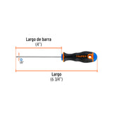 Desarmador de Cruz 1/8' X 4' Mango Comfort Grip, Truper