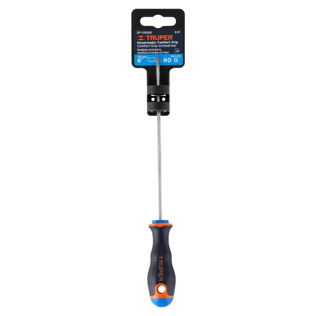 Desarmador de Cruz 1/8' X 6' Mango Comfort Grip, Truper