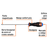 Desarmador de Cruz 1/8' X 6' Mango Comfort Grip, Truper