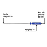 Desarmador de Cruz 1/8' X 6' Mango de PVC, Pretul