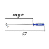 Desarmador de Cruz 1/8' X 6' Mango de PVC, Pretul