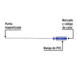 Desarmador de Cruz 1/8' X 8' Mango de PVC, Pretul