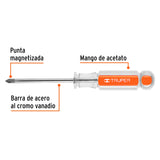 Desarmador de Cruz 3/16' X 3' Mango de Acetato, Truper