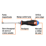 Desarmador de Cruz 3/16' X 4' Mango Comfort Grip, Truper