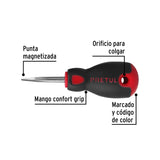 Desarmador Plano 1/4' X 1-1/2'Mango Comfort Grip, Pretul