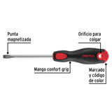 Desarmador Plano 1/4' X 4'Mango Comfort Grip, Pretul