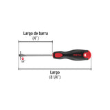 Desarmador Plano 1/4' X 4'Mango Comfort Grip, Pretul