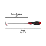 Desarmador Plano 1/4' X 8'Mango Comfort Grip, Pretul