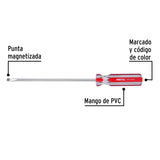 Desarmador Plano 1/4 X 8' Mango de PVC, Pretul