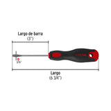 Desarmador Plano 3/16 X 3' Mango Comfort Grip, Pretul