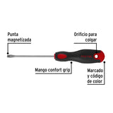 Desarmador Plano 3/16 X 4' Mango Comfort Grip, Pretul