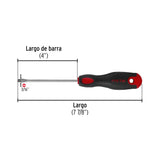 Desarmador Plano 3/16 X 4' Mango Comfort Grip, Pretul