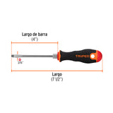 Desarmador Plano 3/16' X 4' Mango Comfort Grip, Truper