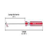 Desarmador Plano 3/16 X 4' Mango de PVC, Pretul