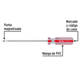 Desarmador Plano 3/16 X 6' Mango de PVC, Pretul