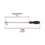 Desarmador Plano 3/8' X 12' Mango Comfort Grip, Pretul