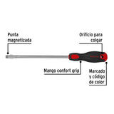 Desarmador Plano 3/8' X 8' Mango Comfort Grip, Pretul