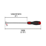 Desarmador Plano 3/8' X 8' Mango Comfort Grip, Pretul