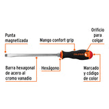 Desarmador Plano 3/8' X 8' Mango Comfort Grip, Truper