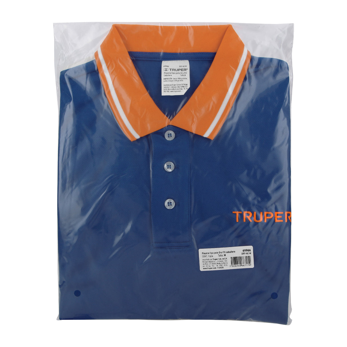 Playera Polo Performance para Hombre, Azul, m, Truper
