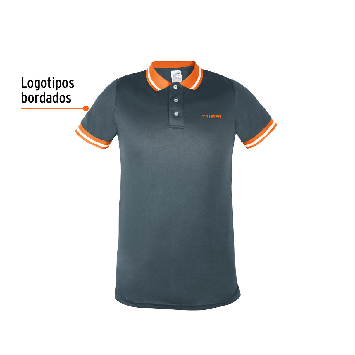 Playera Polo Performance para Hombre, Gris, Ch, Truper