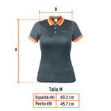 Playera Polo Performance para Mujer, Gris, m, Truper