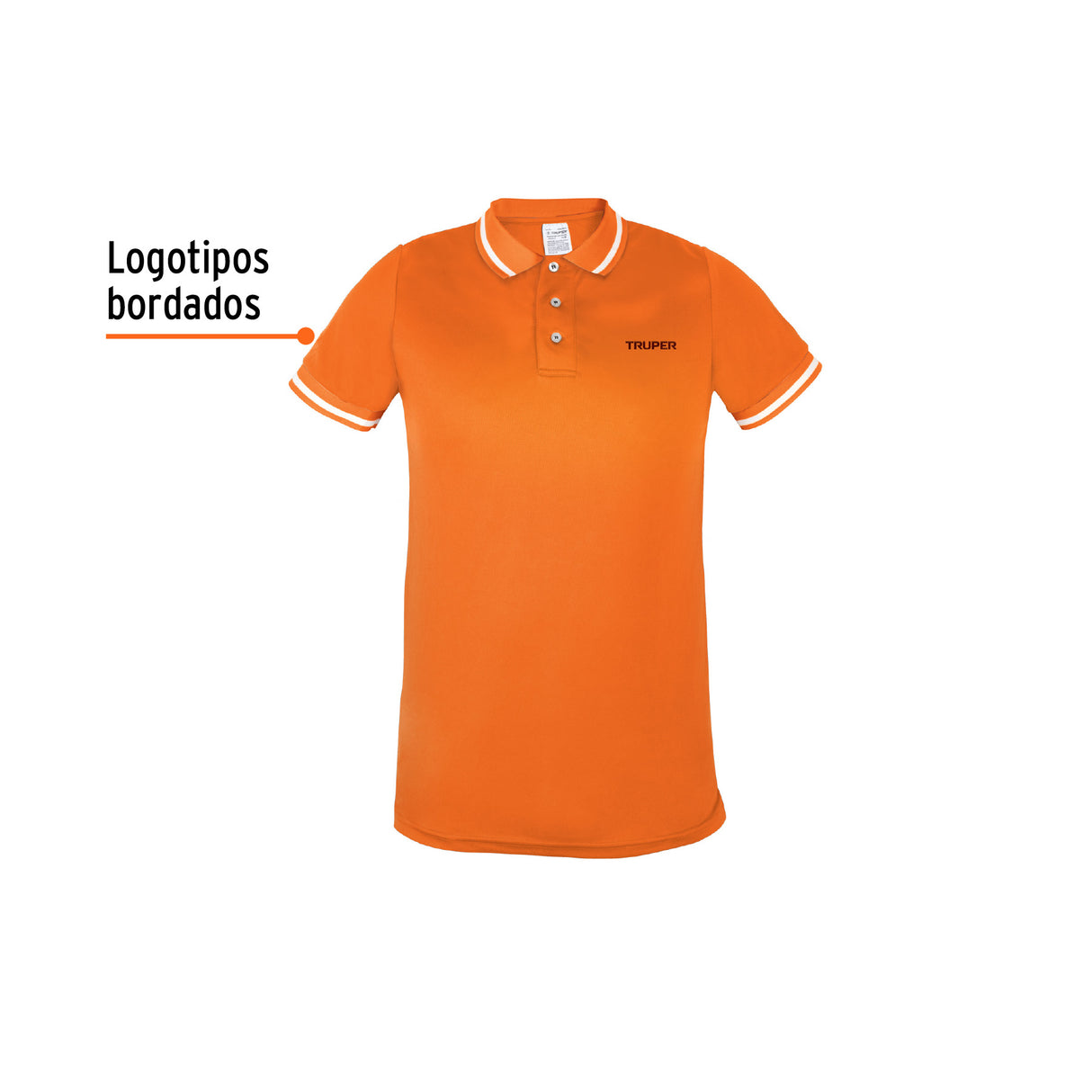 Playera Polo Performance para Hombre, Naranja, g, Truper