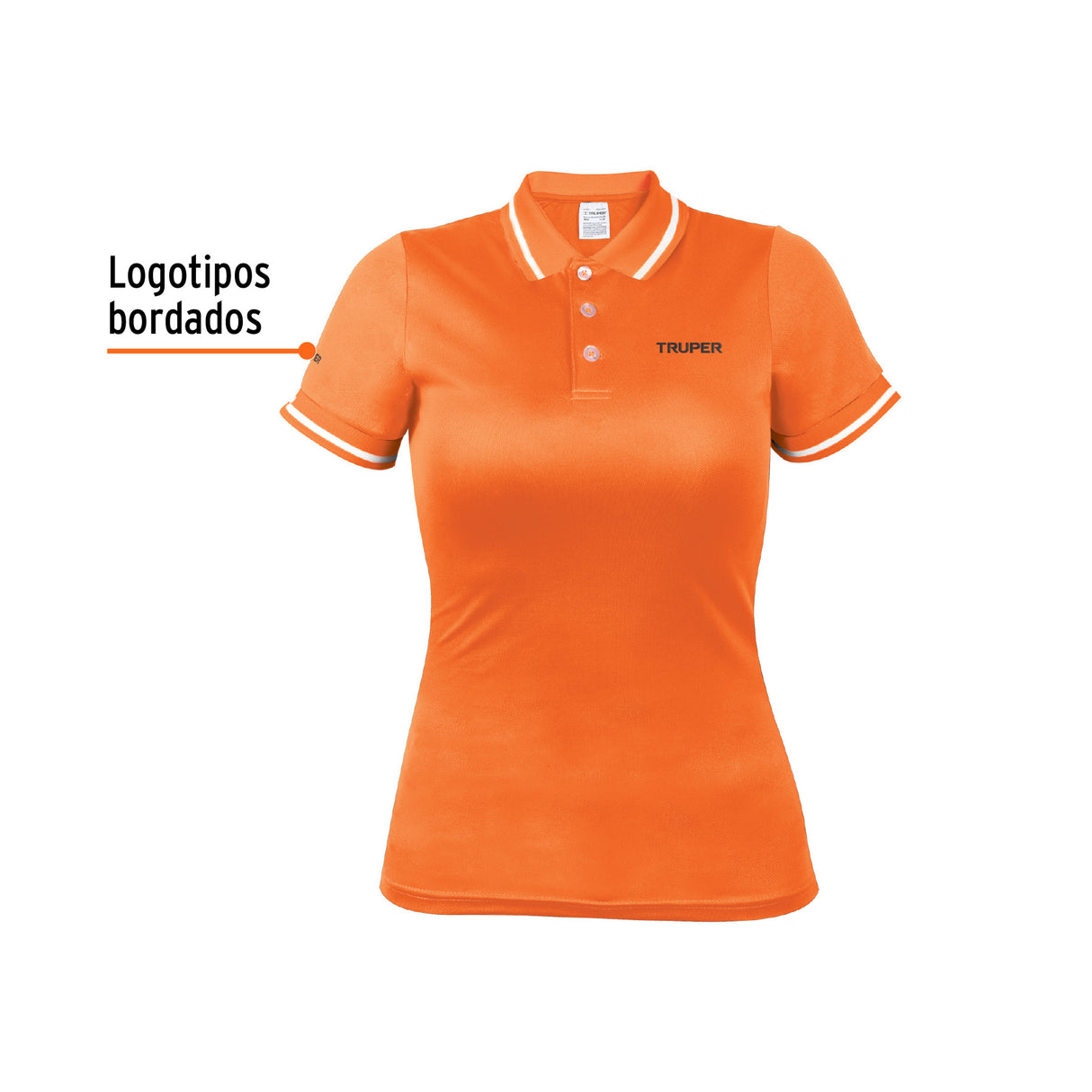 Playera Polo Performance para Mujer, Naranja, Ch, Truper