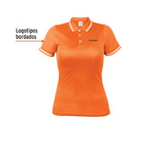 Playera Polo Performance para Mujer, Naranja, g, Truper